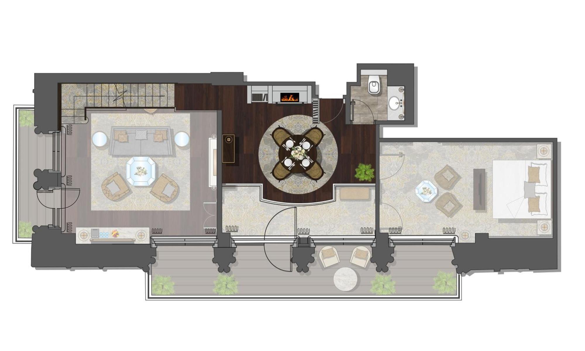 Suíte Presidencial com Cama de Casal e Vista da Cidade
